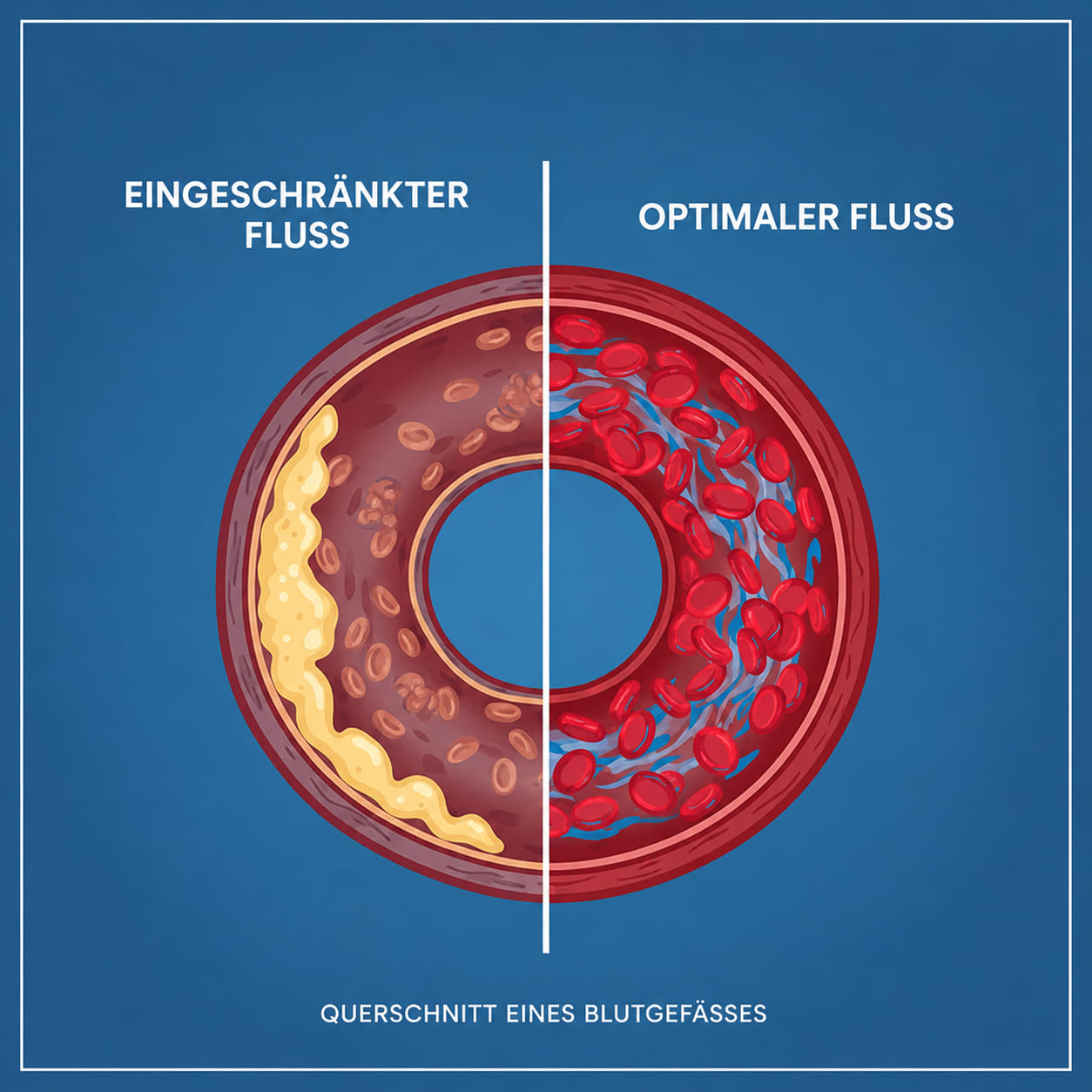 Eingeschränkter vs. Optimaler Blutfluss